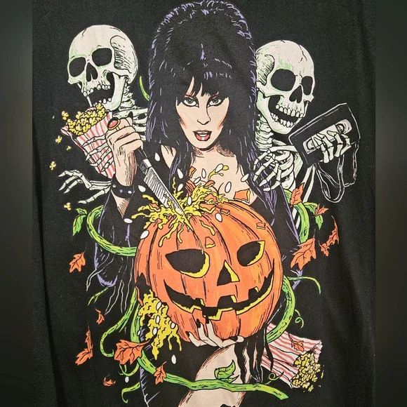 Cavity Colors Elvira Halloween Graphic T-Shirt - Picture 2 of 3